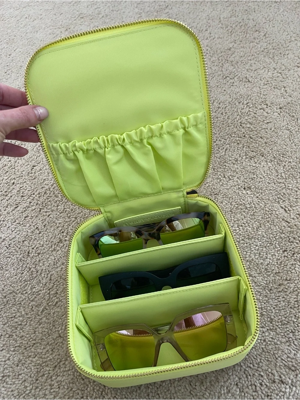 Stoney clover lane sunglasses case in lime, excellent condition!!